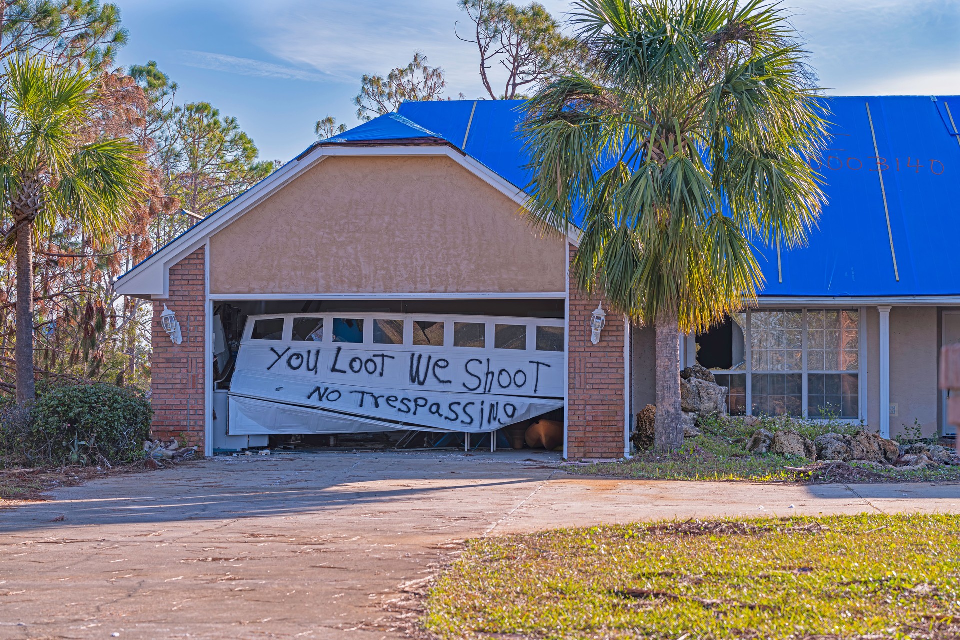 house damaged from hurricane michael